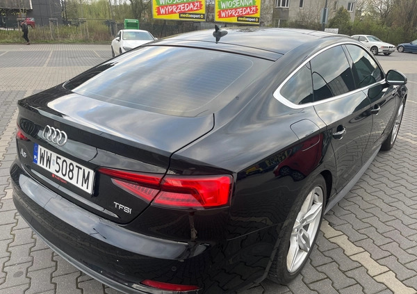 Audi A5 cena 95000 przebieg: 100000, rok produkcji 2018 z Warszawa małe 254